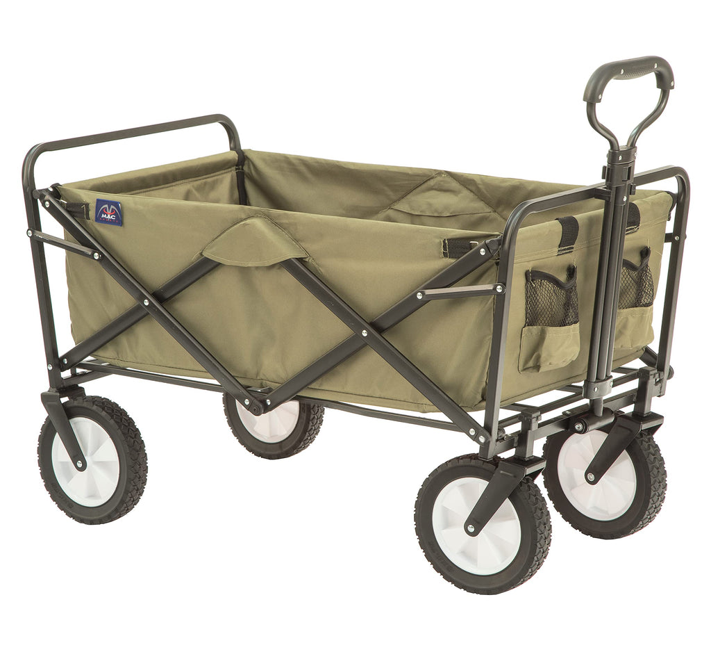 Mac Sports Folding Steel Frame Garden Utility Wagon Cart, Green (for Parts)
