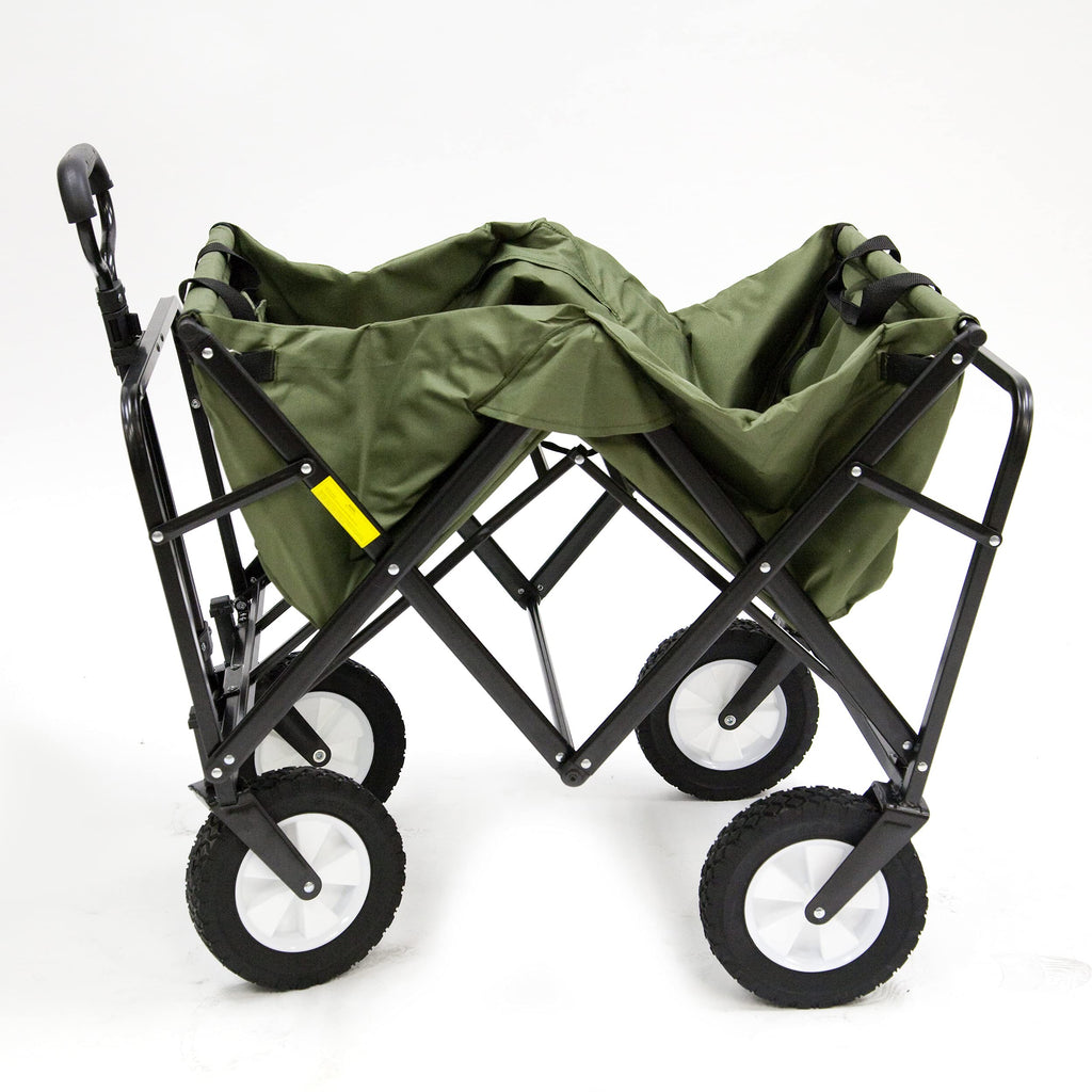 Mac Sports Folding Steel Frame Garden Utility Wagon Cart, Green (for Parts)